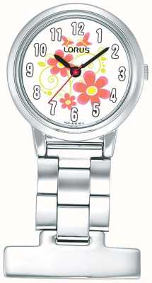 Lorus Horloge voor verpleegkundigen kwarts (30 mm) bloemenwijzerplaat / roestvrij staal RG237HX9