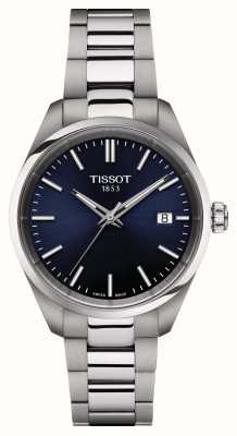 Tissot Pr 100 (34 mm) blauwe wijzerplaat / roestvrijstalen armband T1502101104100