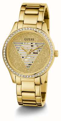 Guess Damesdame idol (38 mm) gouden glitter wijzerplaat / goudkleurige roestvrijstalen armband GW0605L2