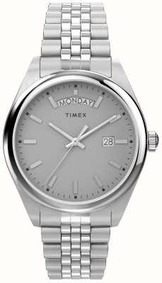 Timex Herenlegacy (41 mm) grijze wijzerplaat / roestvrijstalen armband TW2V67900
