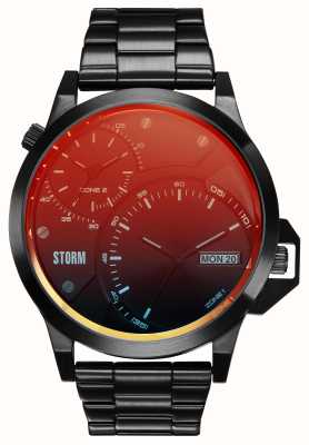 STORM Heren avalonic leirode (47 mm) rode wijzerplaat / zwarte roestvrijstalen armband 47502/SL/R