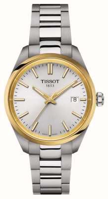 Tissot Dames pr 100 (34 mm) zilveren wijzerplaat / roestvrijstalen armband T1502102103100
