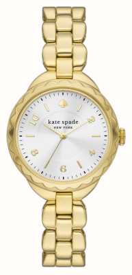Kate Spade Morningside (34 mm) zilveren wijzerplaat / goudkleurige roestvrijstalen armband KSW1735