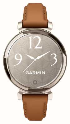 Garmin Lily 2 klassieke editie fitness- en lifestyle smartwatch (35,4 mm) crèmegoud met lichtbruine leren band 010-02839-02