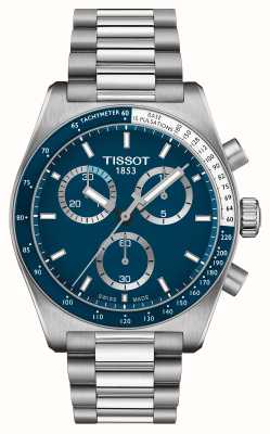 Tissot Pr516 quartz chronograaf (40 mm) blauwe wijzerplaat / roestvrijstalen armband T1494171104100