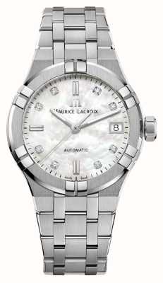 Maurice Lacroix Aikon automatische datum (35 mm) parelmoer wijzerplaat / roestvrijstalen armband AI6006-SS002-170-1