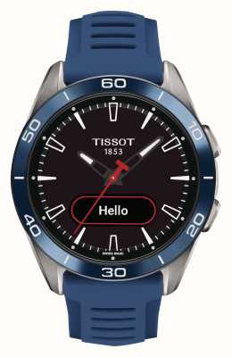 Tissot T-Touch Connect sport solar titanium (43,75 mm) zwarte wijzerplaat / blauwe siliconen band T1534204705101
