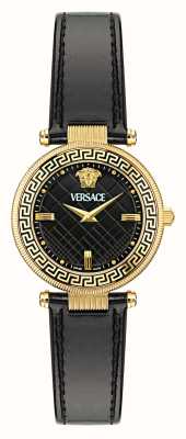 Versace Reve (35 mm) zwarte wijzerplaat / zwart lederen band VE8B00224