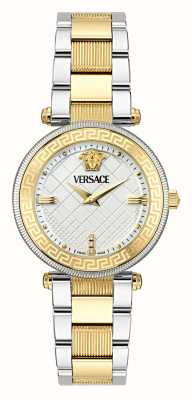 Versace Reve (35 mm) zilveren wijzerplaat / tweekleurige roestvrijstalen armband VE8B00724