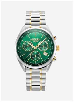 Roamer Heren pro chrono (42 mm) groene wijzerplaat / tweekleurige roestvrijstalen armband 993819 47 75 20
