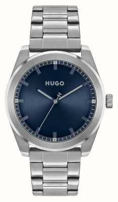 HUGO Herenarmband #bright (42 mm) met blauwe wijzerplaat/roestvrij staal 1530361