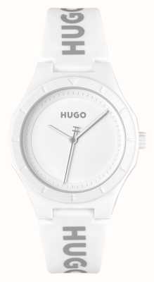 HUGO Dames #lit (36 mm) witte wijzerplaat / witte siliconen band 1540165