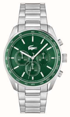 Lacoste Heren Boston (42 mm) groene chronograaf wijzerplaat / roestvrijstalen armband 2011346
