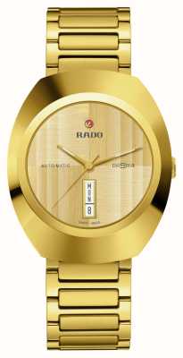 RADO Diastar originele (38 mm) gouden wijzerplaat / goudkleurige roestvrijstalen armband R12161253