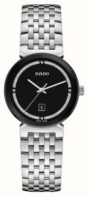 RADO Florence quartz (30 mm) zwarte wijzerplaat / roestvrijstalen armband R48913163