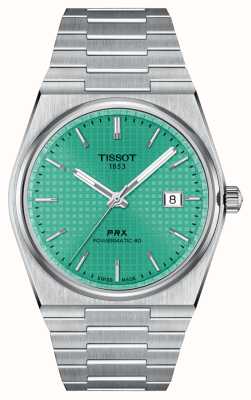 Tissot Prx powermatic 80 (40 mm) groene wijzerplaat / roestvrijstalen armband T1374071109101