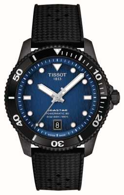 Tissot Seastar 1000 powermatic 80 (40 mm) blauwe wijzerplaat / zwarte rubberen band T1208073704100