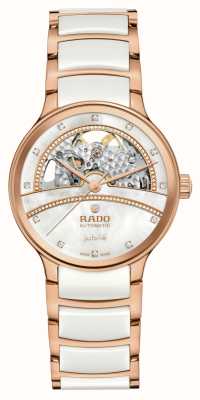 RADO Dames centrix open hart automatische (35 mm) parelmoeren wijzerplaat / witte keramische armband R30029932