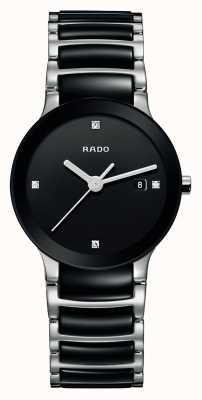 RADO Centrix diamanten hightech keramiek horloge met zwarte wijzerplaat R30935712