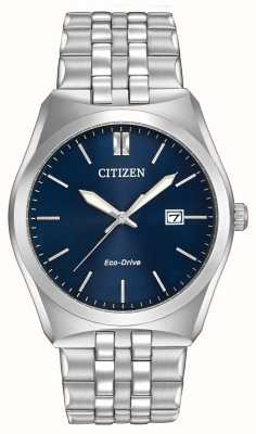 Citizen Corso eco-drive herenhorloge van roestvrij staal met blauwe wijzerplaat BM7330-59L