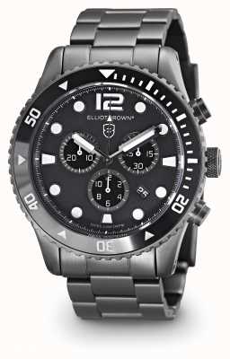 Elliot Brown Heren bloxworth gun metal plated zwarte wijzerplaat 929-001-B05