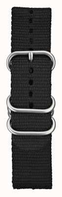 Elliot Brown Alleen 22 mm zwarte ballistische nylon geborstelde hardwareband voor heren STR-N03