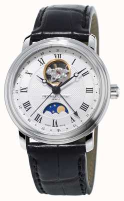 Frederique Constant Klassiek leer met maanfase-hartslag voor heren FC-335MC4P6