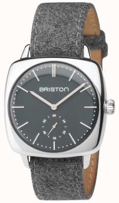 Briston Heren clubmaster vintage grijze wijzerplaat grijze stoffen band 17440.PS.V.17.LFG