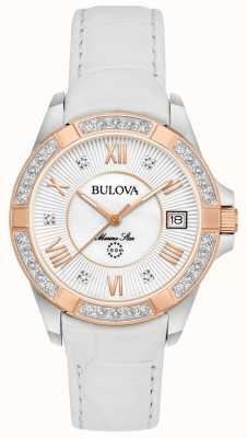 Bulova Womans marine ster diamant wit 98R233