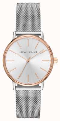 Armani Exchange Dames | zilveren wijzerplaat | armband van roestvrij staal AX5537