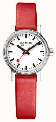 Mondaine Dames evo2 petite 26 mm rood leren horloge MSE.26110.LC