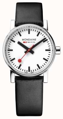 Mondaine Evo2 30mm horloge met zwart leren band MSE.30110.LB