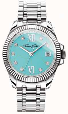 Thomas Sabo Dames glam en soul goddelijk horloge turquoise wijzerplaat WA0317-201-215-33