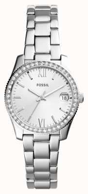 Fossil Scarlette dames | zilveren wijzerplaat | kristallen set | roestvrijstalen armband ES4317