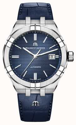 Maurice Lacroix Aikon automatisch blauw lederen horloge met blauwe wijzerplaat AI6008-SS001-430-1