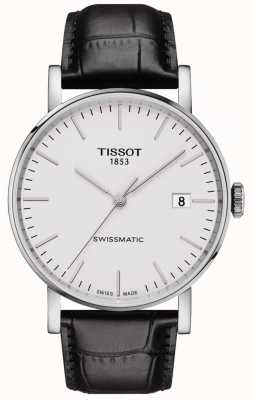 Tissot Everytime Swissmatic automatische zwarte leren band voor heren T1094071603100
