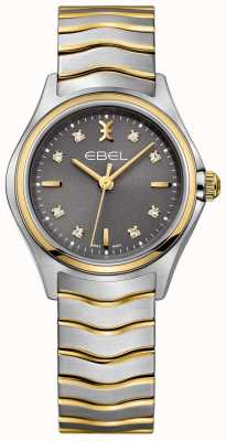 EBEL Wave lady - 8 diamanten (30 mm) antraciet wijzerplaat / 18k goud & roestvrij staal 1216283