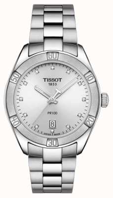 Tissot Dames pr 100 sport chic diamanten set datumweergave T1019101103600