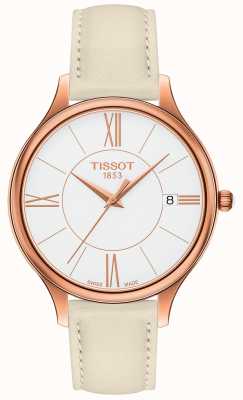 Tissot Dames bella ora grijze leren band T1032103601800