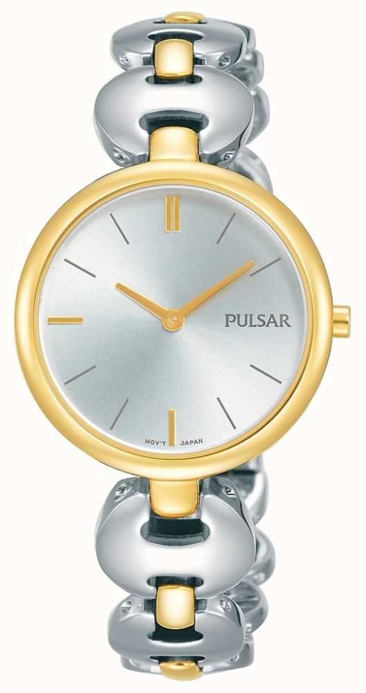premie condensor Tegenstander Pulsar dames tweekleurige zilveren gouden armband horloge PM2264X1