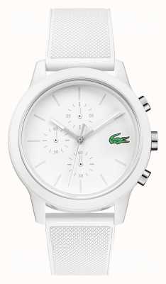 Lacoste 12.12 witte siliconen chronograafband 2010974