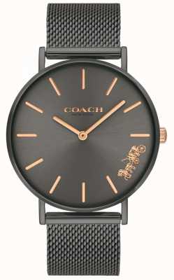 Coach Perry grijs ip stalen mesh armbandhorloge voor dames 14503127