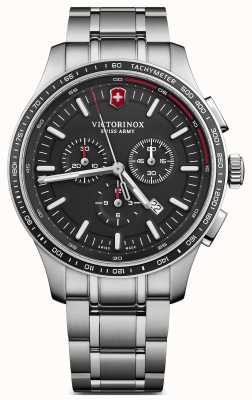Victorinox Swiss Army Heren Alliance sport chronograaf stalen armband zwarte wijzerplaat 241816