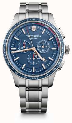 Victorinox Swiss Army Heren Alliance sport chronograaf stalen armband blauwe wijzerplaat 241817