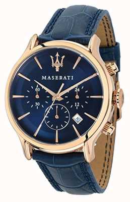 Maserati Heren epoca 42mm | blauwe wijzerplaat | blauwe leren band R8871618007