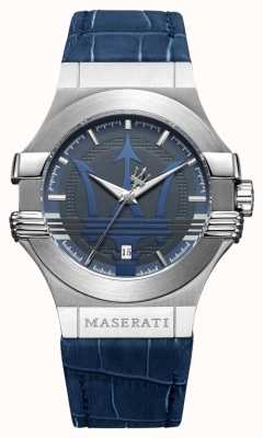Maserati Herenpotenza 42mm | roestvrij staal | blauwe wijzerplaat | blauwe band R8851108015
