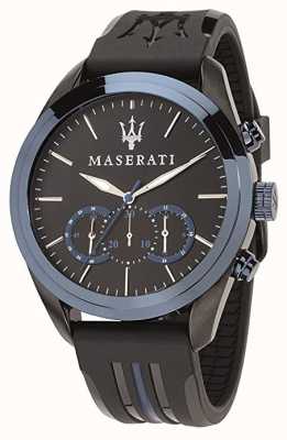 Maserati Traguardo-chronograaf voor heren | blauwe wijzerplaat | zwarte siliconen R8871612006