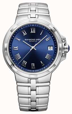 Raymond Weil Parsifal klassiek armbandhorloge met blauwe wijzerplaat 5580-ST-00508