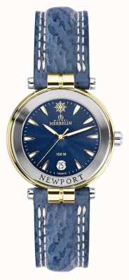 Herbelin Newport blauwe band voor dames verguld 14255/T35