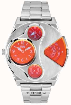 STORM | v2 navigator lazer rood roestvrijstalen horloge met dubbele tijd | 47246/R